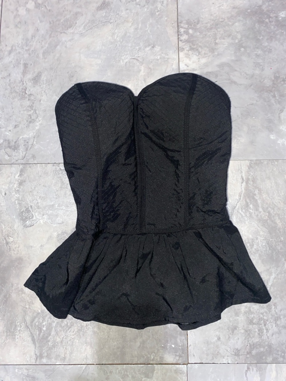 Strapless Peplum Bustier Top - Black Charlotte Russe Xs